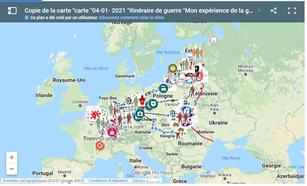 CIRCUIT DE GUERRE De Dominique avec GOOGLE MAPS Carte interactive